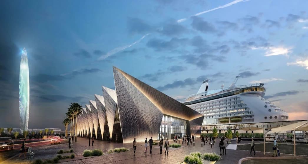 Architectural view of Dubai Harbour Cruise Terminal